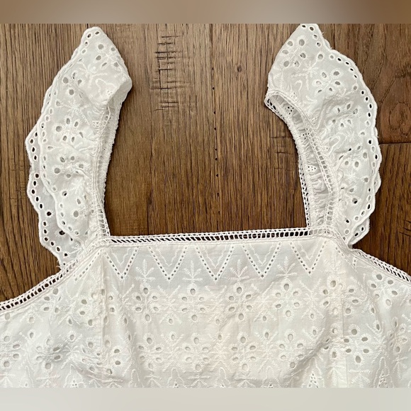 NWOT-DENVER HAYES White Eyelet Lace Tank Top XL Cotton Sleeveless Summer Boho - Picture 3 of 10